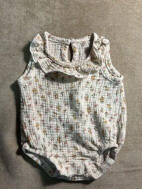 chick pea Cream Floral Ruffle Romper